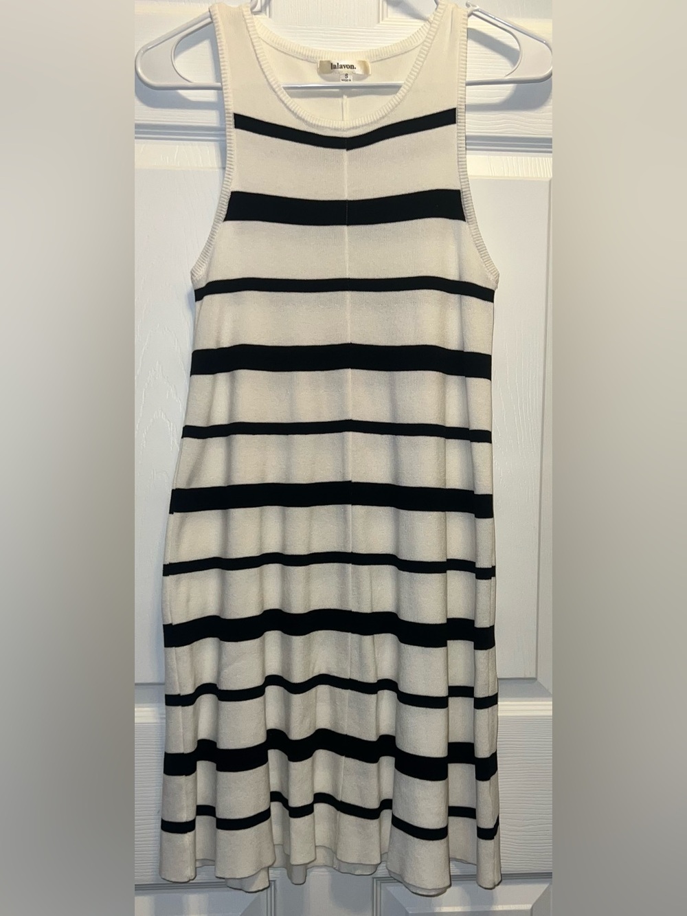 Striped swing dress - black and white